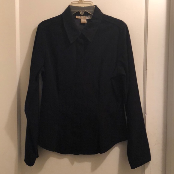 Black suede button down shirt - Picture 1 of 1